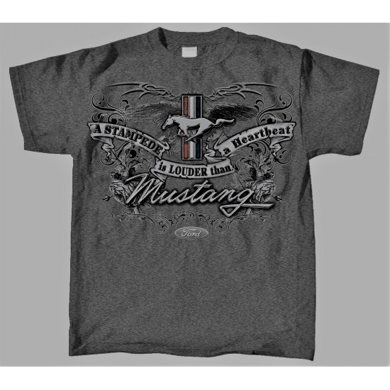 T-Shirt Homme A Stampede is louder than a Heartbeat Mustang